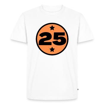 25 Twenty-Five Black Orange Circle Birthday - Men's Premium Organic T-Shirt - white - Front - Nico (187cm)