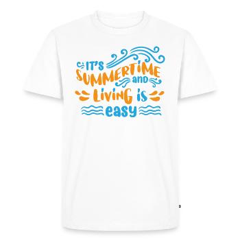 Its summer time and living is easy - T-shirt Premium bio Homme - blanc - Devant - Nico (187cm)
