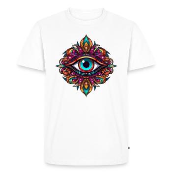 Mandala Third Eye - Men's Premium Organic T-Shirt - white - Front - Nico (187cm)