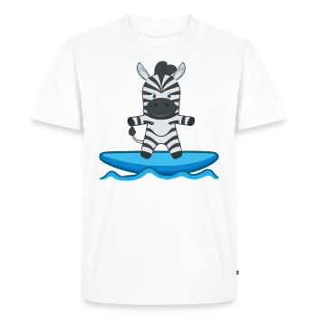 Surf zébré - T-shirt Premium bio Homme - blanc - Devant - Nico (187cm)