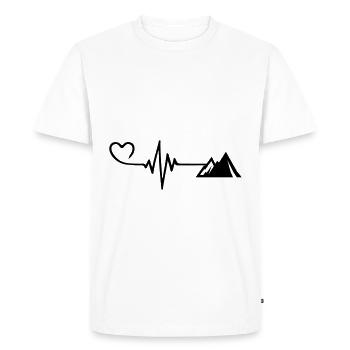 Mountains Pulse Love - Men's Premium Organic T-Shirt - white - Front - Nico (187cm)