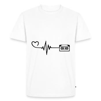 Cassette Pulse Heart Love - Men's Premium Organic T-Shirt - white - Front - Nico (187cm)