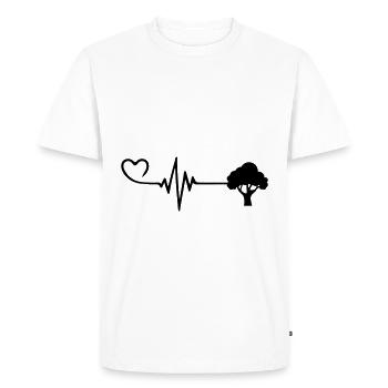 Tree Pulse Heart Love - T-shirt Premium bio Homme - blanc - Devant - Nico (187cm)