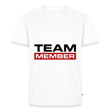 Team Member - Men's Premium Organic T-Shirt - white - Front - Nico (187cm)