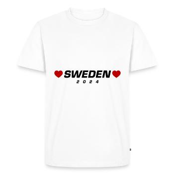 Suède 2024 Coeur - T-shirt Premium bio Homme - blanc - Devant - Nico (187cm)