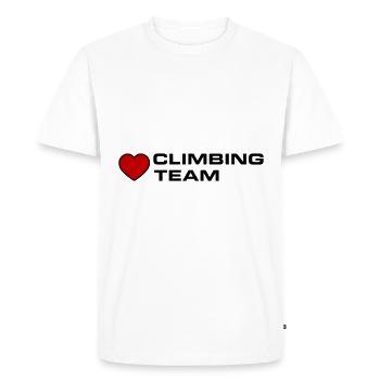 Cœur d’équipe d’escalade - T-shirt Premium bio Homme - blanc - Devant - Nico (187cm)