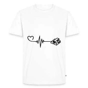 Amour du cœur Gold Pulse - T-shirt Premium bio Homme - blanc - Devant - Nico (187cm)