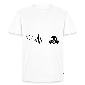Gas Mask Pulse Heart Love - Men's Premium Organic T-Shirt - white - Front - Nico (187cm)