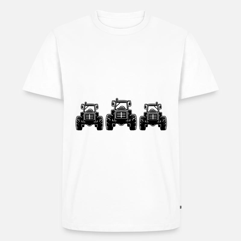 Traktor Bauer Farmer Symbol - Männer Premium Bio T-Shirt - Weiß
