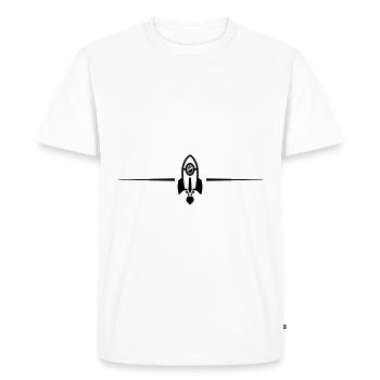 Ligne de fusée - T-shirt Premium bio Homme - blanc - Devant - Nico (187cm)