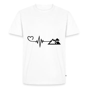 Mountains Pulse Heart - Men's Premium Organic T-Shirt - white - Front - Nico (187cm)