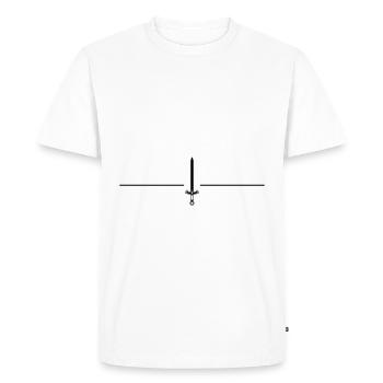 Ligne d’icône d’épée - T-shirt Premium bio Homme - blanc - Devant - Nico (187cm)