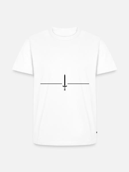 Sword Icon Line - Men's Premium Organic T-Shirt - white