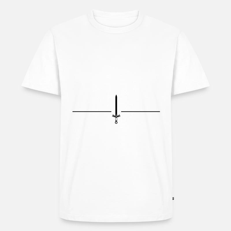 Schwert Icon Linie - Männer Premium Bio T-Shirt - Weiß