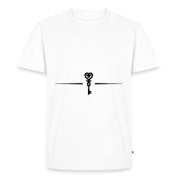 Key heart wedding line - Men's Premium Organic T-Shirt - white - Front - Nico (187cm)