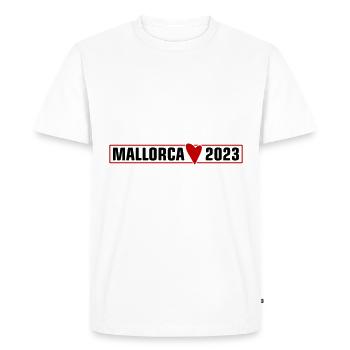Majorque 2023 Coeur - T-shirt Premium bio Homme - blanc - Devant - Nico (187cm)