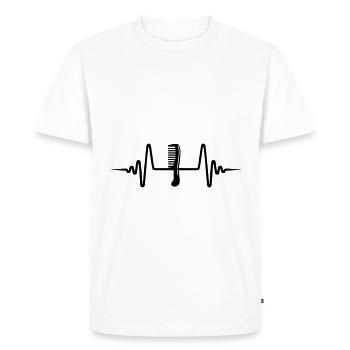 Pouls en peigne - T-shirt Premium bio Homme - blanc - Devant - Nico (187cm)