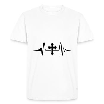 Impulsion croisée - T-shirt Premium bio Homme - blanc - Devant - Nico (187cm)