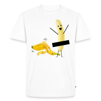 Funny banana naked striptease gift idea - Men's Premium Organic T-Shirt - white - Front - Nico (187cm)