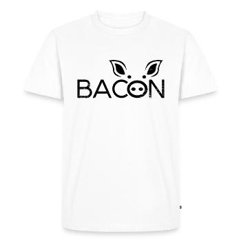 Bacon - Men's Premium Organic T-Shirt - white - Front - Nico (187cm)