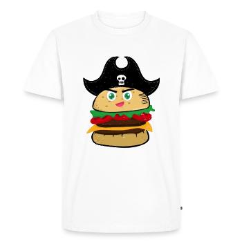 hamburger - T-shirt Premium bio Homme - blanc - Devant - Nico (187cm)