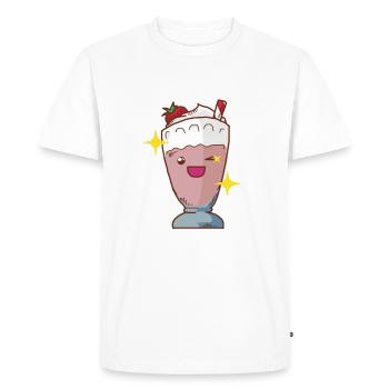 Milkshake strawberry shake strawberry milkshake shake - Men's Premium Organic T-Shirt - white - Front - Nico (187cm)