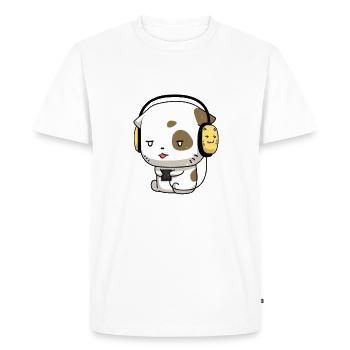Mignon chat Kawaii Musical Headphones Musique - T-shirt Premium bio Homme - blanc - Devant - Nico (187cm)