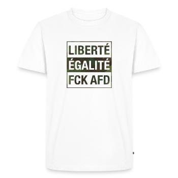 Maillot Liberté Égalité FCK AFD - T-shirt Premium bio Homme - blanc - Devant - Nico (187cm)