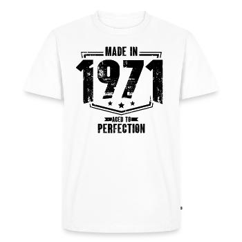 Vintage 1971 Vintage 50th Birthday Retro - Men's Premium Organic T-Shirt - white - Front - Nico (187cm)