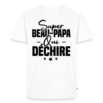 Super beau papa qui déchire - T-shirt Premium bio Homme - blanc - Devant - Nico (187cm)