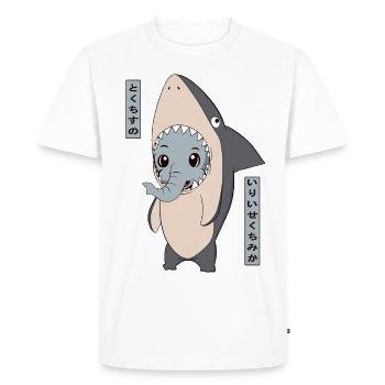 Costume de requin éléphant drôles d’animaux - T-shirt Premium bio Homme - blanc - Devant - Nico (187cm)