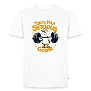 Today I'm a serious goose - Men's Premium Organic T-Shirt - white - Front - Nico (187cm)