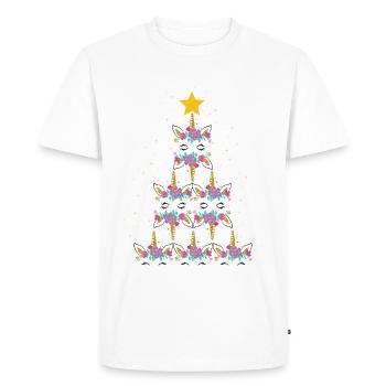 Unicorn Christmas Tree Unicorn Star Christmas - Men's Premium Organic T-Shirt - white - Front - Nico (187cm)