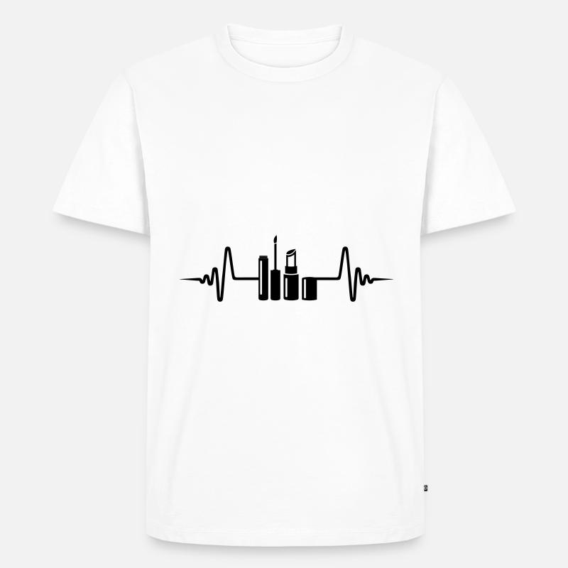 Make Up Kosmetik Puls - Männer Premium Bio T-Shirt - Weiß