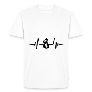 Argent Argent Pulse Cash - T-shirt Premium bio Homme - blanc - Devant - Nico (187cm)