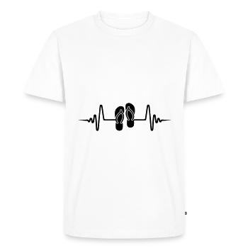 Tongs pulse - T-shirt Premium bio Homme - blanc - Devant - Nico (187cm)