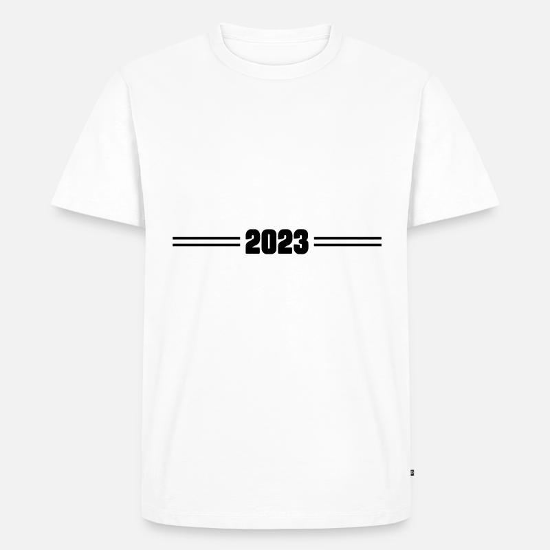 2023 Linie - Männer Premium Bio T-Shirt - Weiß
