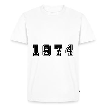 1974 Year Number - Men's Premium Organic T-Shirt - white - Front - Nico (187cm)