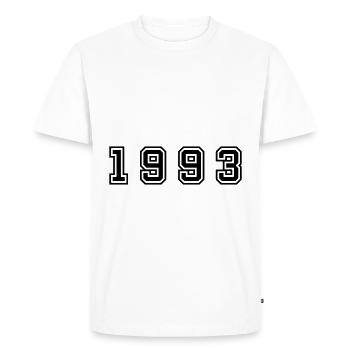 1993 Year Number - Men's Premium Organic T-Shirt - white - Front - Nico (187cm)