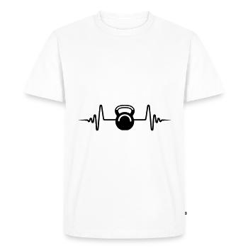 Dumbbell weight pulse - Men's Premium Organic T-Shirt - white - Front - Nico (187cm)