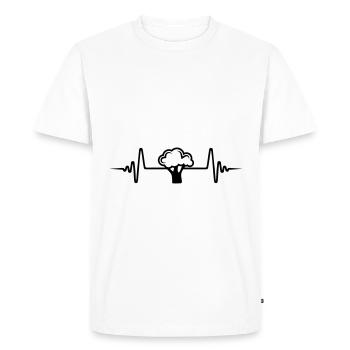 Broccoli Pulse - Men's Premium Organic T-Shirt - white - Front - Nico (187cm)