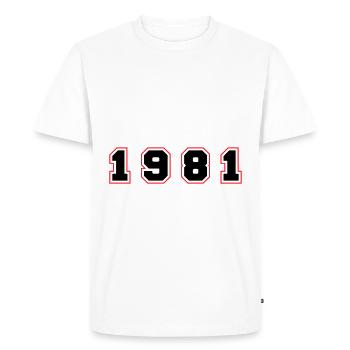 Numéro de l’année 1981 - T-shirt Premium bio Homme - blanc - Devant - Nico (187cm)
