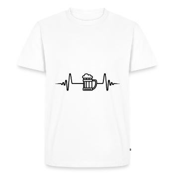 Puls de l’icône de la bière - T-shirt Premium bio Homme - blanc - Devant - Nico (187cm)