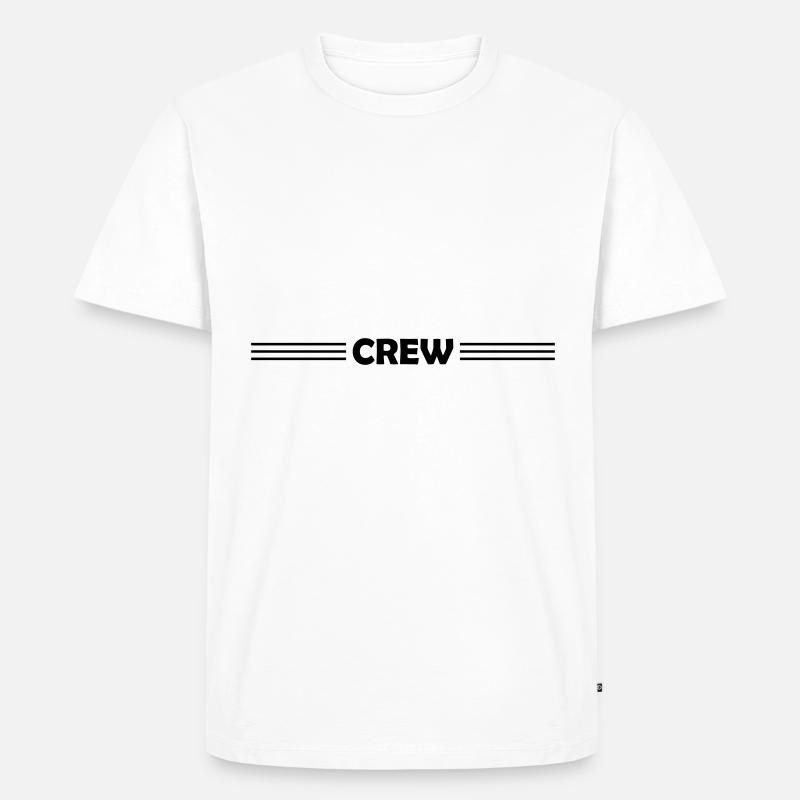 Crew Design - Männer Premium Bio T-Shirt - Weiß