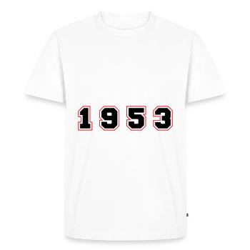 1953 Year Number - Men's Premium Organic T-Shirt - white - Front - Nico (187cm)