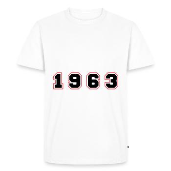 1963 Year Number - Men's Premium Organic T-Shirt - white - Front - Nico (187cm)