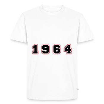1964 Year Number - Men's Premium Organic T-Shirt - white - Front - Nico (187cm)