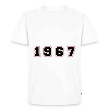 Numéro de l’année 1967 - T-shirt Premium bio Homme - blanc - Devant - Nico (187cm)