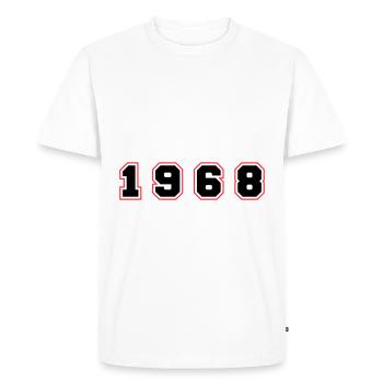 Numéro de l’année 1968 - T-shirt Premium bio Homme - blanc - Devant - Nico (187cm)