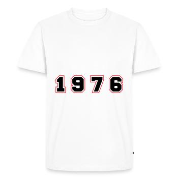 Numéro de l’année 1976 - T-shirt Premium bio Homme - blanc - Devant - Nico (187cm)